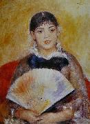 Pierre-Auguste Renoir Femme a l'eventail painting